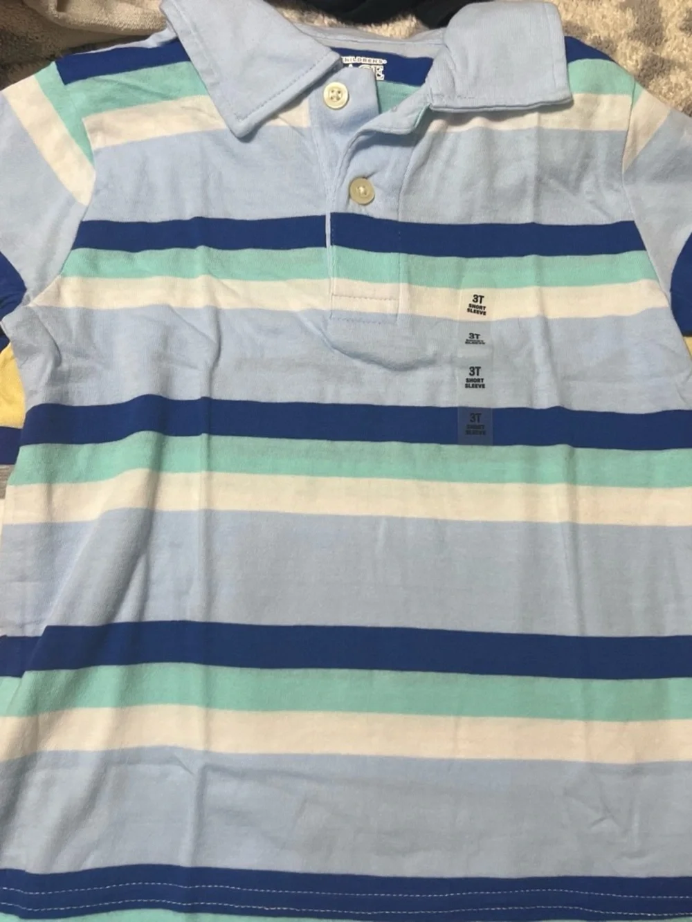 The Children's Place Striped Polo Pack - Coral, Yellow, Light Blue, Aqua